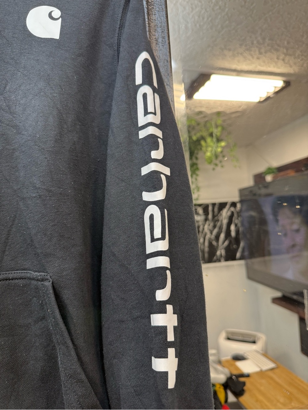 Carhartt boys Crewneck Hoodie with White Logo arm script - Picture 3 of 4